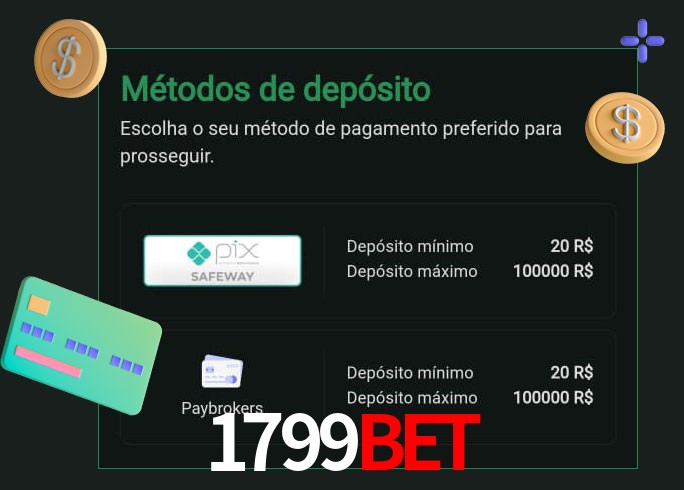 O cassino 1799BETbet oferece uma grande variedade de métodos de pagamento